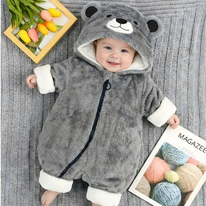 Mały Miś - Pluszowy Kombinezon Niemowlęcy. Ocieplany Pajacyk