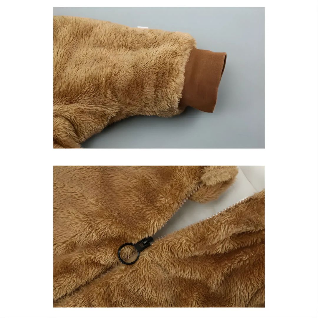 Mały Miś - Pluszowy Kombinezon Niemowlęcy. Ocieplany Pajacyk