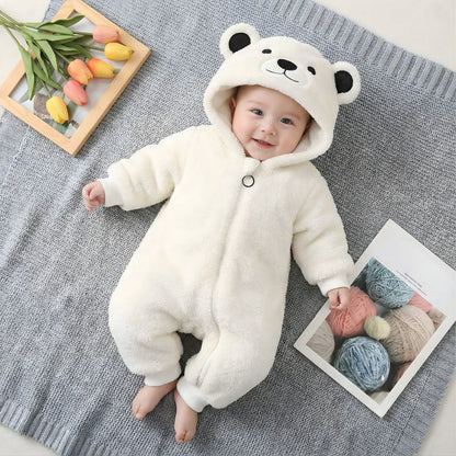 Mały Miś - Pluszowy Kombinezon Niemowlęcy. Ocieplany Pajacyk