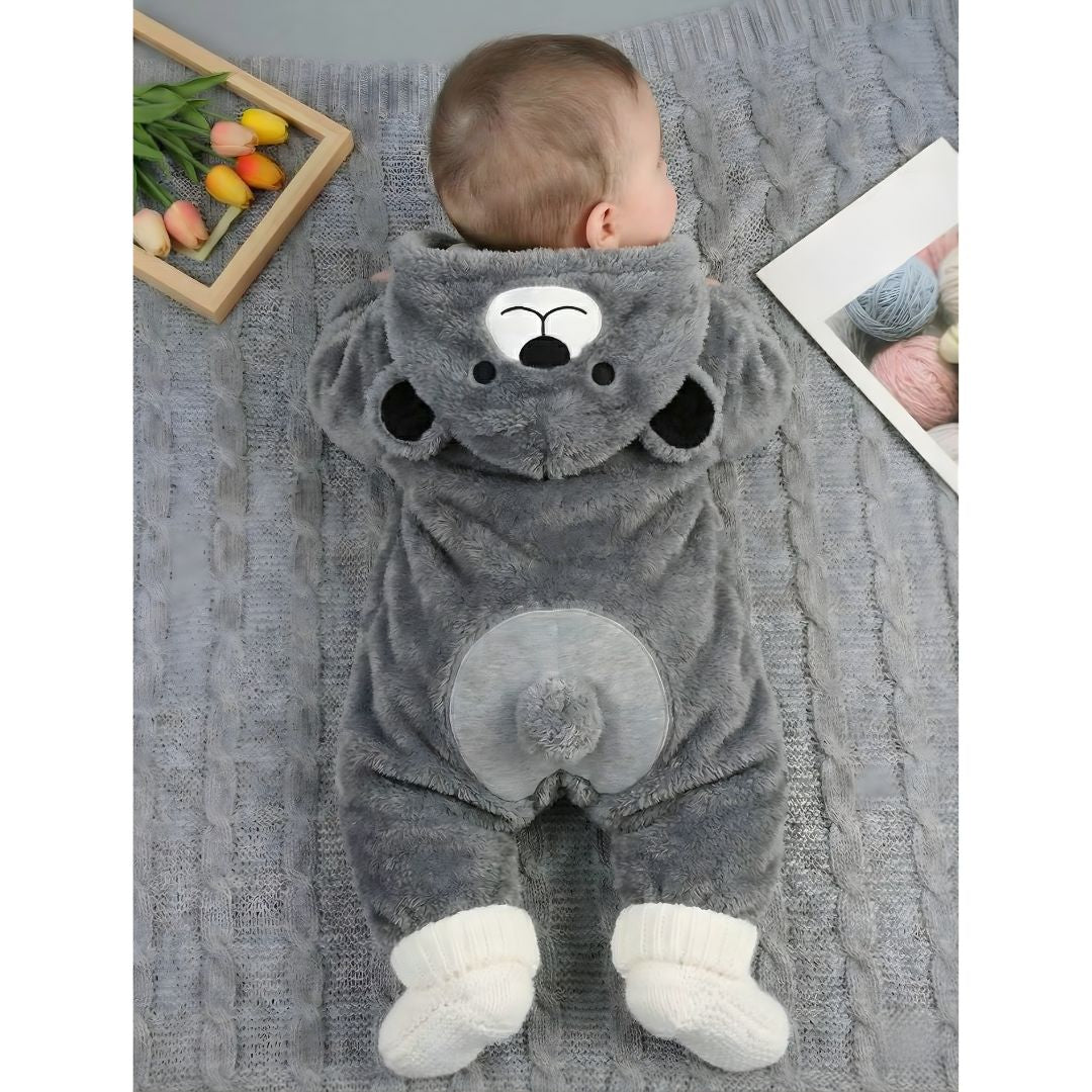 Mały Miś - Pluszowy Kombinezon Niemowlęcy. Ocieplany Pajacyk