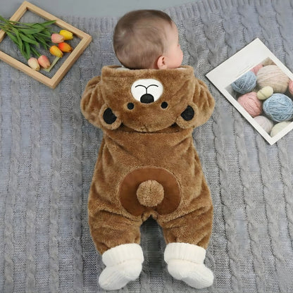 Mały Miś - Pluszowy Kombinezon Niemowlęcy. Ocieplany Pajacyk