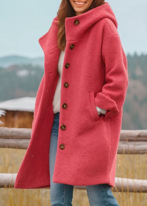 Freja - Stylowy i Ciepły Płaszcz Zimowy Damski z Kapturem