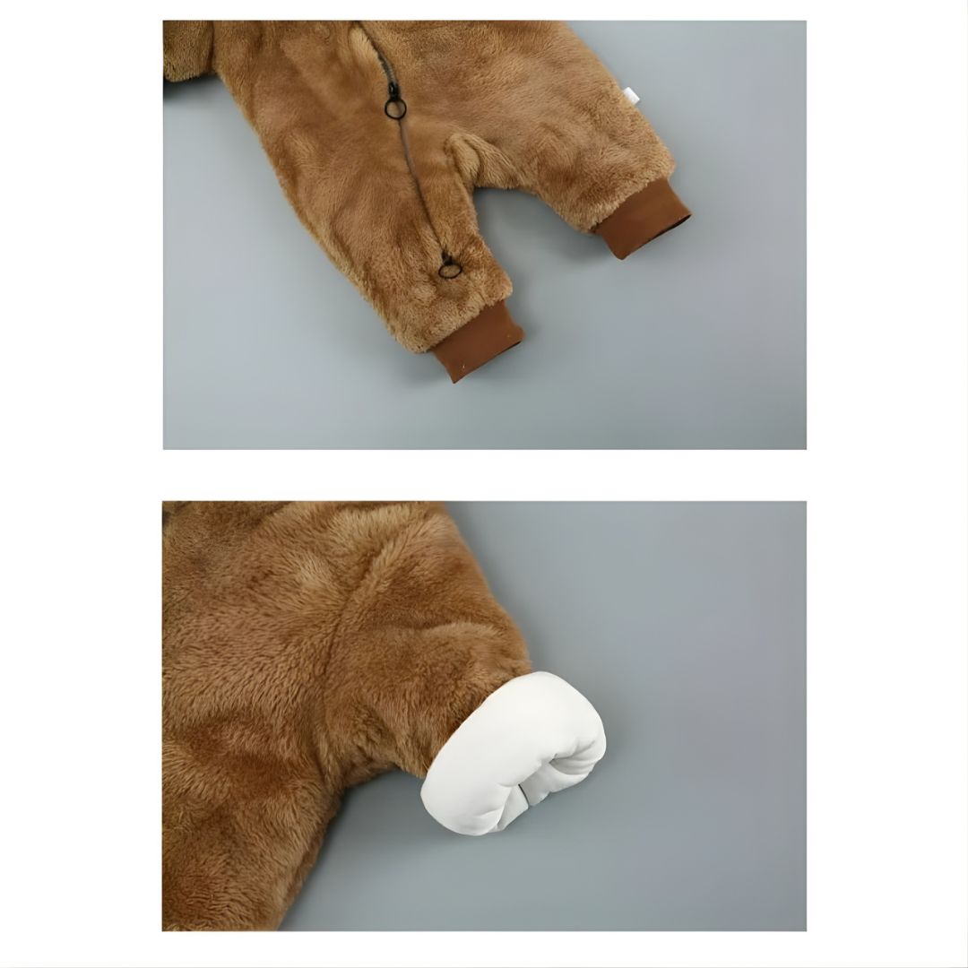 Mały Miś - Pluszowy Kombinezon Niemowlęcy. Ocieplany Pajacyk