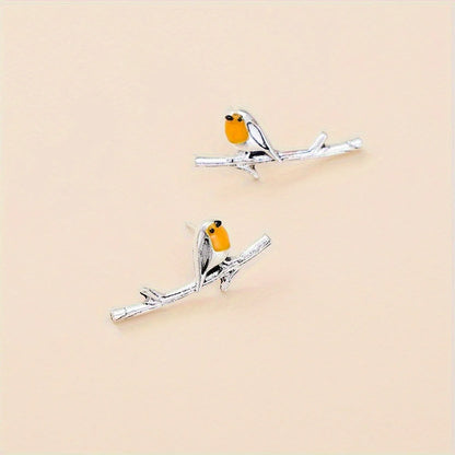 Kolczyki "Posłaniec Nadziei" - Rudzik (Symbol Bliskości)