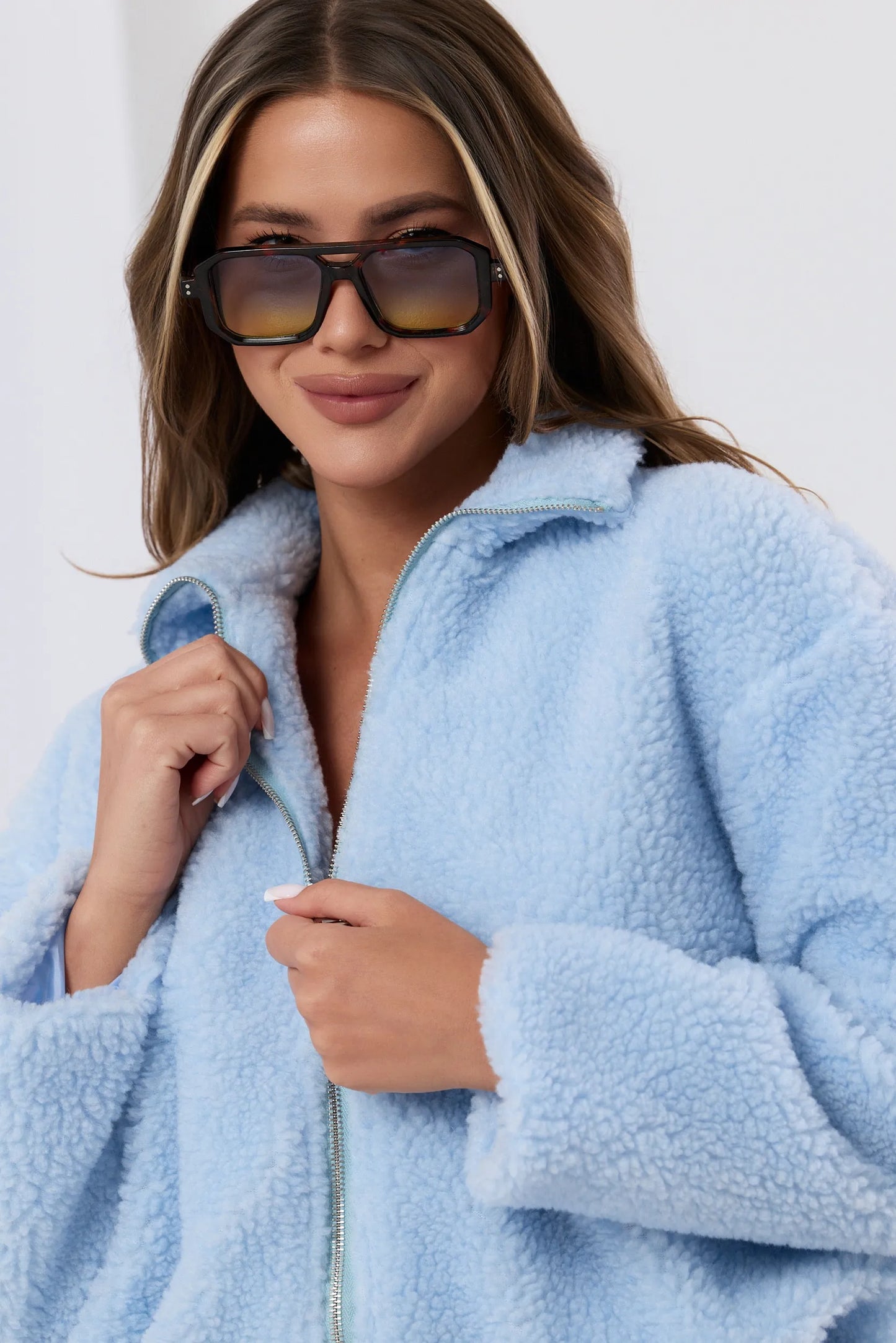 Teddy Love – Miękka pluszowa kurtka z suwakiem