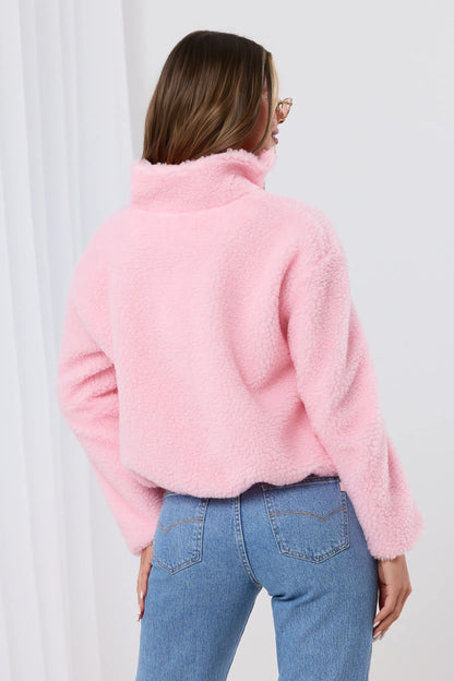 Teddy Love – Miękka pluszowa kurtka z suwakiem