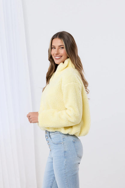 Teddy Love – Miękka pluszowa kurtka z suwakiem