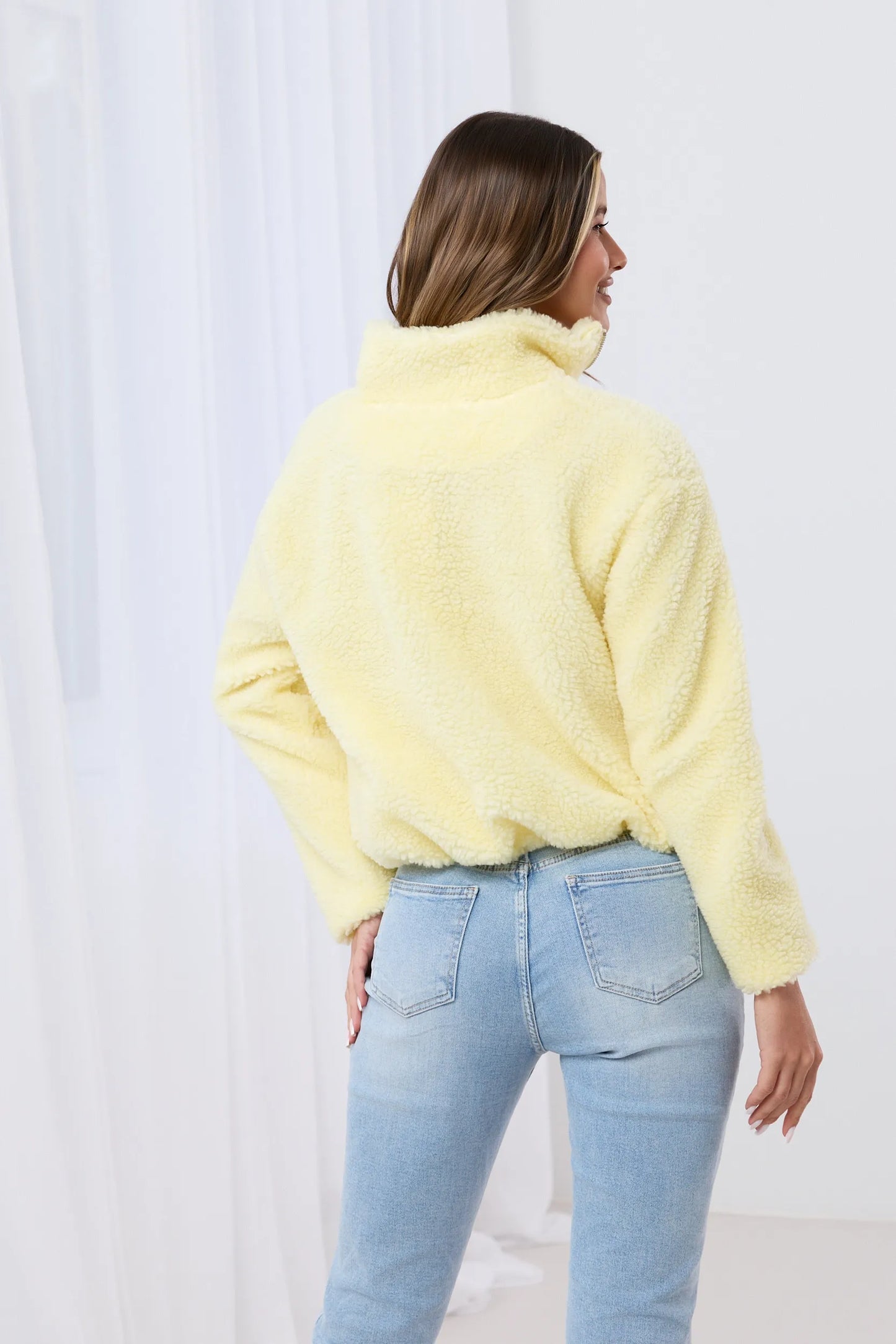 Teddy Love – Miękka pluszowa kurtka z suwakiem