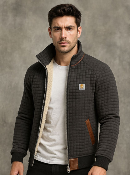 NordWarm męska ocieplana kurtka z dzianiny z futerkiem